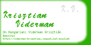 krisztian viderman business card